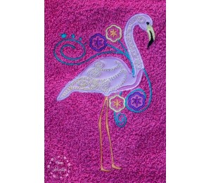 Stickserie - Flowery Flamingo